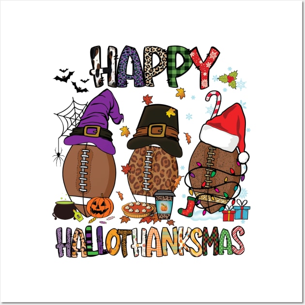 Happy HalloThanksMas Football Wall Art by DigitalCreativeArt